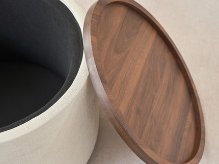 Nesting Ottomans, Round Coffee Table & Bench With Tray (Set of 2)