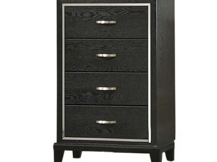 1 Piece Chest Tapered Legs Bedroom Furniture - Black