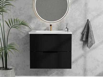 Modern Wall Mounted Floating Bathroom Vanity With Sink And Drawers