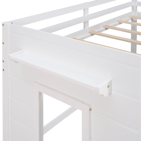 Loft Bed With Cabinet And Shelf