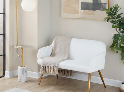 Symbol - Contemporary / Glam Floor Lamp Side Table - White Marble