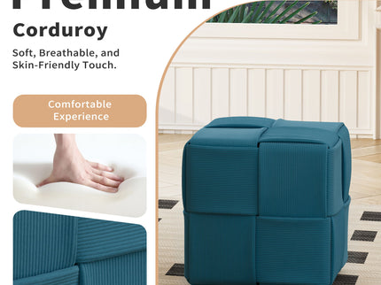 Modern Ottoman Foot Rest With Woven Design