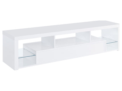 Lance - 2 Drawer TV Stand With Shelves - Gloss White