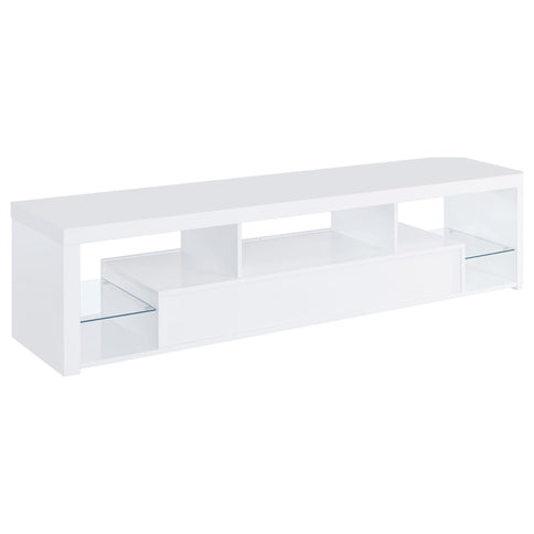 Lance - 2 Drawer TV Stand With Shelves - Gloss White