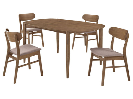 Whisten - Dining Set With Rounded Tabletop And Upholstered Chairs