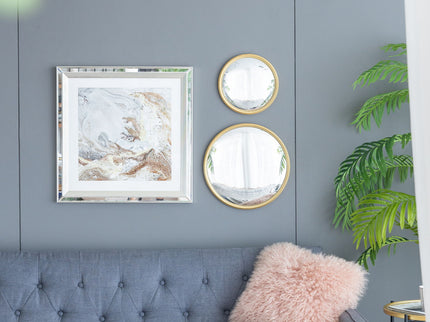 Round Mirror, Circle Mirror With Iron Frame For Living Room Bedroom Vanity Entryway Hallway