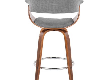 Vintage Mod - Mid Century Modern Fixed Height Counter Stool With Swivel With Round Footrest (Set of 2)