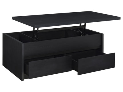 Canyon - Lift Top Table With Dual Drawers Storage Solution - Black