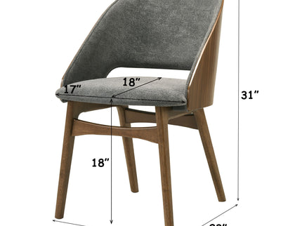 Delmon - Side Chair (Set of 2) - Gray / Walnut