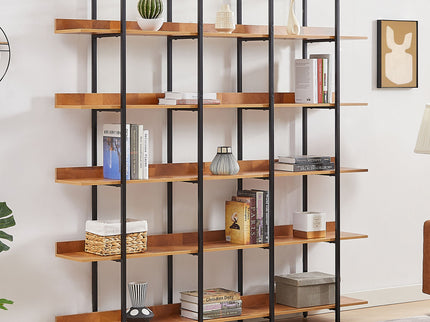 Vintage Industrial 5 Tier Open Bookcase