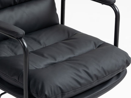 Office Chair, Mid Back Home Office Desk Task Chair With Wheels And Arms Ergonomic Computer Rolling Swivel Chair With Padded Armrest