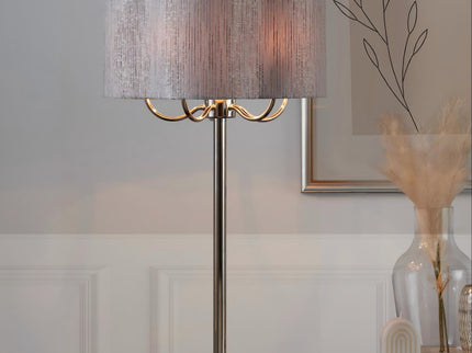 Lily - Contemporary Table Lamp - Polished Nickel / Gray