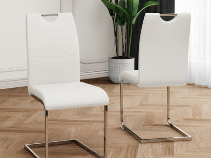 Modern Dining Chairs With Padded Seat And Metal Legs