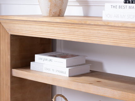 Console Table With Storage Shelf - Antique Natural / Light Natural / Natural