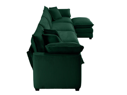 Modern Modular Cushion Sofa With Ottoman, Low Back, Deep Seating Sofa Set