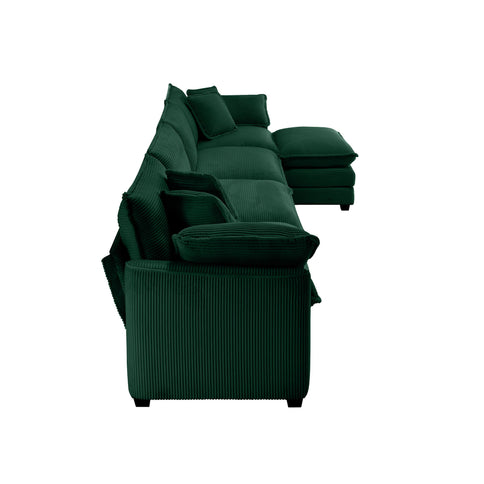 Modern Modular Cushion Sofa With Ottoman, Low Back, Deep Seating Sofa Set