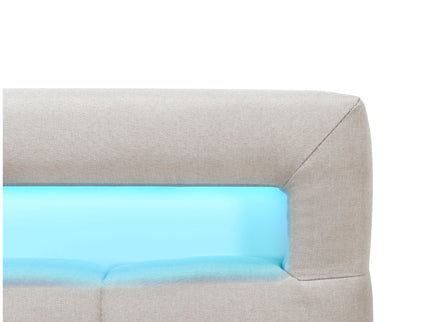Upholstered Platform Bed With LED Frame, With Trundle And 2 Drawers