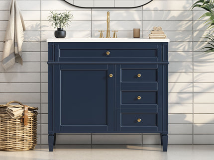 Bathroom Vanity & Top Sink, Modern Bathroom Storage Cabinet With 2 Drawers And A Tip-Out Drawer