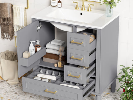 Traditional Bathroom Vanity Set With Soft Close Doors