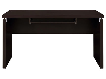 Floating - Top Computer Desk With Pullout Keyboard Shelf - Brown