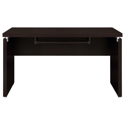 Floating - Top Computer Desk With Pullout Keyboard Shelf - Brown