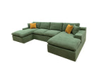 Dark Green / 4 Seater U-Shaped Sectional Sofa