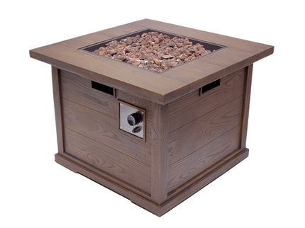 Outdoor Patio Square Gas Burning Mgo Fire Pit, Tank Inside, 40000 Btu