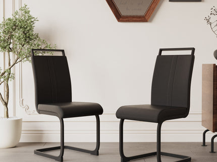 Modern Dining Chairs With High Back Upholstered Design Metal Legs