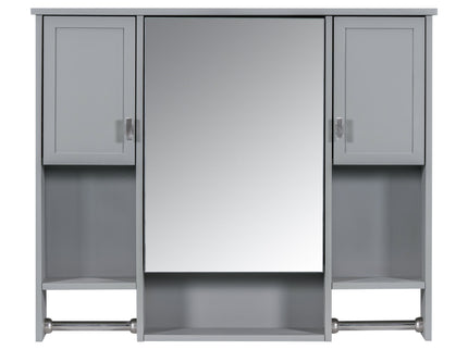 Wall Mounted Bathroom Storage Cabinet With Mirror, Medicine Cabinet With Towel Bar