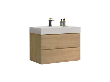 Alice - Bathroom Vanity With Sink, Large Storage Wall Mounted Floating Bathroom Vanity For Modern Bathroom
