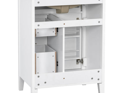Bathroom Vanity With Sink, 3 Drawers & Cabinet With 2 Tier Door Storage Rack, Soft Close Doors & Drawers