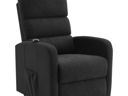 Royston - Upholstered Power Lift Recliner With Remote Comfort - Black