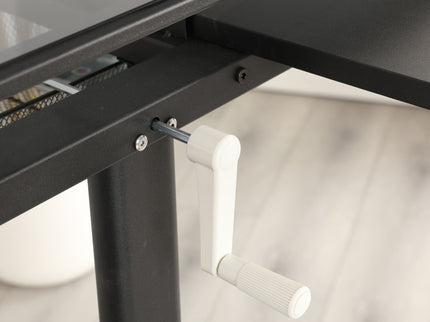 Hand Crank Adjustable Drafting Table Drawing Desk With 2 Metal Drawers With Stool