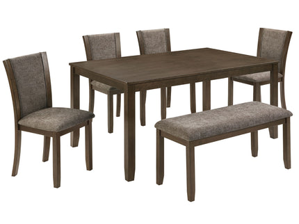 Dining Table Set With Upholstered Chairs, Rectangular Dining Table Set