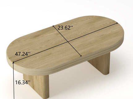 Oval Fluted Coffee Table - Natural