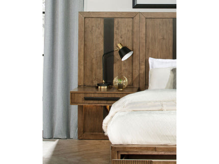 Moraga - Queen Wall Panel Storage Bed With Integrated Nightstands - Ash Brown