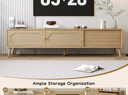 TV Stand For TVs Up To 80", Media Console, Cabinet - Natural