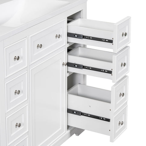 Modern Bathroom Vanity Base Only With 1 Cabinet And 6 Drawers