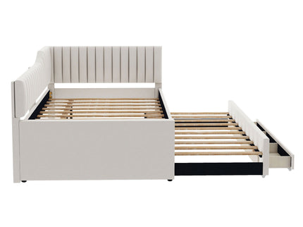 Upholstered Daybed With Trundle And 3 Drawers