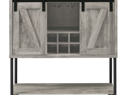 Hovander - Sliding Door Bar Cabinet - Gray