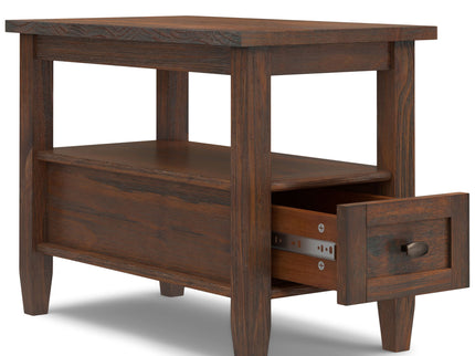 Warm Shaker - Narrow Side Table - Distressed Charcoal Brown