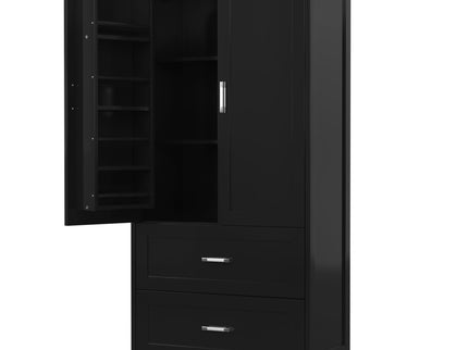 Tall Bathroom Storage Cabinet With 2 Doors And Drawers, Adjustable Shelf