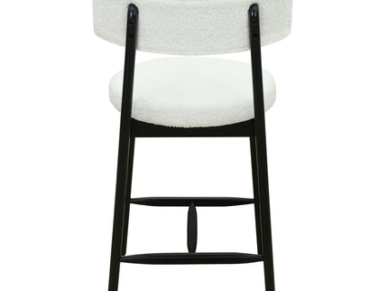 Mid Century Modern Counter Stools, Fabric Upholstered Chairs