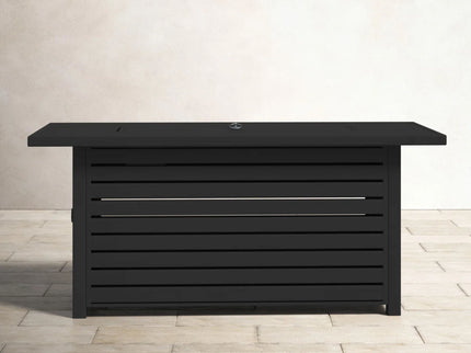 Propane / Gas Outdoor Fire Pit Table With Lid Durable Construction - Black