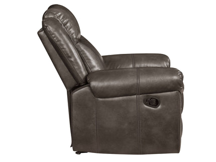 Lydia - Leather Aire Motion Loveseat With USB Console - Brown