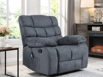 Contemporary Massage Recliner With Pillow Tufted Design - Charcoal