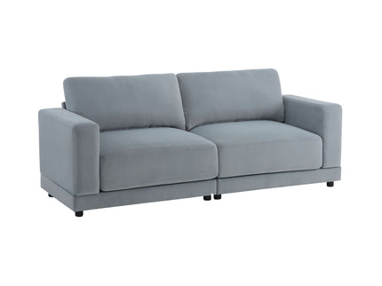 Modern Square Arm Sofa With Soft Fabric Upholstery, Deep Cushions