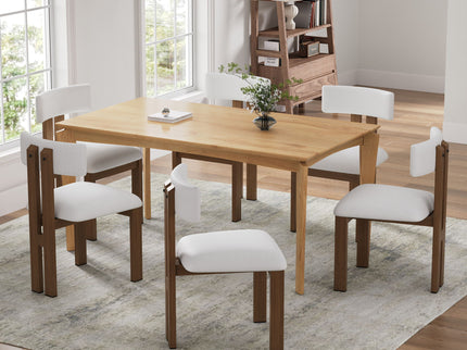 7 Piece Dining Set With Upholstered Armless Chairs And Table