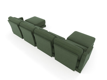 Stylish Sofa With Ottoman And Lumbar Pillows, Ergonomic Design
