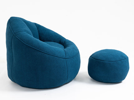 Bedding Bean Bag Sofa Chair High Pressure Foam With Footrest